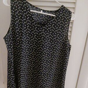 SHEILAY BRAND, NAVY BLUE COLOR, V-NECK, SLEEVELESS, LADIES TOP, SIZE SMALL